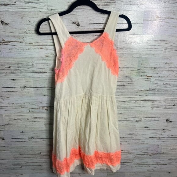 Free People Georgia Lace Mini Dress Small Alabaster Peach Girly - Picture 1 of 6